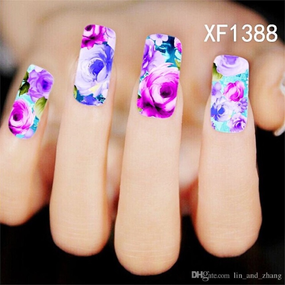 3 for $12 NWT Nail Art Waterslide Tattoo Blue Rose - Picture 5 of 6